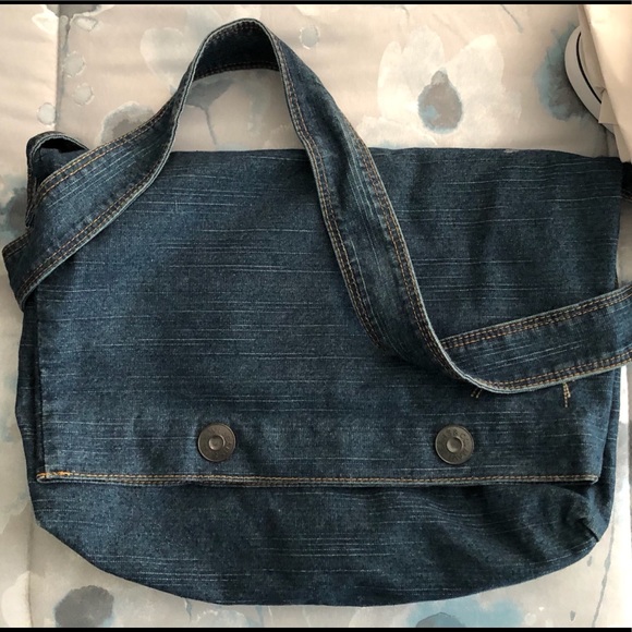 Mavi Jean Handbags - Mavi Denim Fold Over Messenger Bag Crossbody.